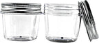 novelinks 4 Ounce Clear Plastic Jars Containers With Screw On Lids - Refillable Round Empty Plastic Slime Storage Containers for Kitchen & Household Storage - BPA Free (40 Pack)