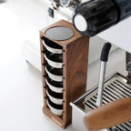 watchget Espresso Filter Basket Stand Portafilter Filter Basket Holder Rack Wooden Espresso Portafilter Precision Basket Storage Stand for 53mm Espresso Machines and 53mm Coffee Puck Screen