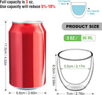 Espresso Cups Set of 4, 3 OZ Expresso Shots Glass Cup, Double Walled Glass Coffee Mugs, Espresso Machine Accessories,Insulated Clear Espresso Shot Glasses Cups,Water Won't Enter Between Double Walls