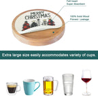 Christmas Tree Coasters for Drinks, Minacun Absorbent Coaster Set of 5, White Elephant Gifts, Secret Santa Gifts, Xmas Decor, Drinks Coasters for Coffee Tabletop Protection, 4.3 Inches