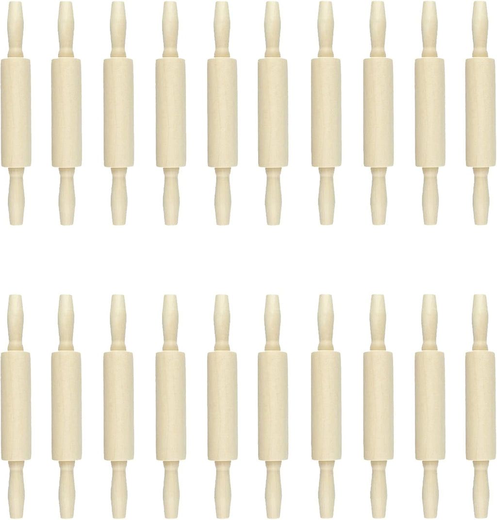 20 Pack Wood Small Rolling Pin for Kids, 7.9 Inch Kids Rolling Pin for Home Kitchen