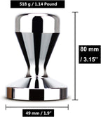 Coffee Tamper Press Chromed (49 mm / 1.9"