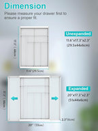 Silverware Organizer Metal Mesh, Large Drawer Organizer, Utensil Cutlery Tray for kitchen drawers, Expandable Flatware Organizer with 8 Compartment White 11.6"~20" x 17.3"