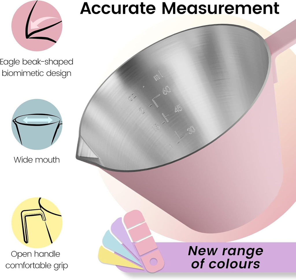 MHW-3BOMBER Espresso Measuring Cup with 3 oz Sauce Cup Espresso Shot Cup Stainless Steel Pouring Cup for Tomato Sauce|Steak Sauce|Desserts|Beverages| (Yellow) G5740-OS