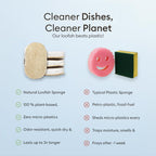 Vove. | Earth-Friendly Kitchen Sponges | 100% Natural | 12 Pack | Long-Lasting | Versatile Cleaning | Plastic Free | Washing up Sponge | Cellulose | Non-Scratch Scrubber | Compostable