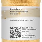 BAKELL Royal Gold Edible Glitter, 45 Grams | TINKER DUST Edible Glitter | KOSHER Certified | 100% Edible Glitter | Cakes, Cupcakes, Cake Pops, Drinks, Dessert Vegan Glitter & Dusts (45g Shaker, Royal Gold)