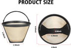 2 Pack Reusable Coffee Filter Replacement Compatible with Cuisinart Coffee Maker, 4 Cone Coffee Filter Basket for Cuisinart DCC-3200 DCC-1200