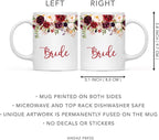 Andaz Press 11oz. Wedding Ceramic Coffee Tea Mug Gift, Fall Autumn Marsala Burgundy Flowers Roses Florals, Bride, 1-Pack, Includes Gift Box