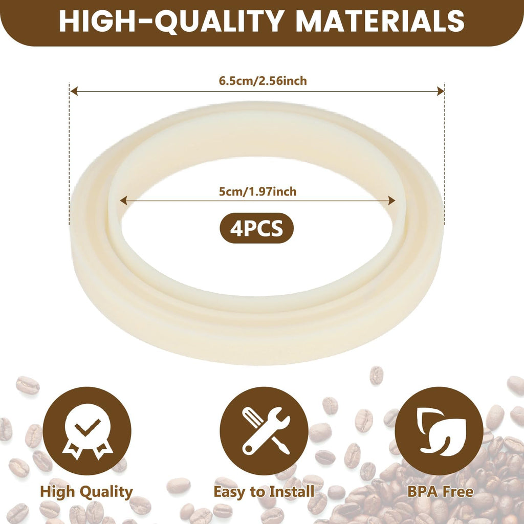 4 Pcs 54mm Silicone Steam Ring Replacement Gasket for BrevilleEspressoMachine878/870/860/840/810/500/450/Sage 500/870/875/880/810/878, No BPA Grouphead Gasket