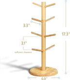 Lorbro Coffee Mug Tree with 8 Hooks, Mug Tree Stand, Wood Coffee Cup Holder, Countertop Mug Tree, Mug Stand Kitchen Organizer, Cafe Accessories Decor & Kitchen Organizer Storage Stand