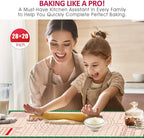 Pastry Baking Mat 28x20 Inch - Larger Silicone Baking Pastry Mat for Rolling Dough,Non Silp Silicon Dough Sheet Mat with Measurement,Perfect for Making Pie,Pizza(Green)