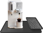 Silicone Coffee Bar Mat 24''x16'' Non-Slip Coffee Maker Mat, Heat-resistant Silicone Mat Detachable Dish Drying Mats for Kitchen Countertops, Station Mat, Waterproof Under Pad (black, 24''x16'')