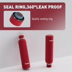 Slim Insulated Water Bottles for Travel 25oz with Clip, Double Wall Vacuum Stainless Steel Water Bottle Keeps Drinks Cold 24 Hrs/Hot 12 Hrs, 100% Leakproof, BPA Free（Red）