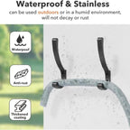 2 Pack Hanging Coat Hooks Wall Mount, Coat Hanger Wall Hangers, Metal Hooks for Hanging Heavy Duty, Screw in Hooks for Hanging Towels, Clothes, Backpack, Hat, Bag, Jacket, Key, Robe, Backpack Grey