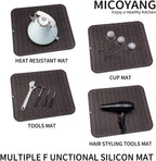 Silicone Dish Drying Mat for Multiple Usage,Easy clean,Eco-friendly,Heat-resistant Silicone Mat for Kitchen Counter or Sink,Refrigerator or Drawer Liner Coffee XL 18 inches x 16 inches