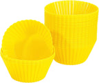 uxcell 36Pcs Silicone Cupcake Liners, Non-Stick Baking Cups, for Cooking Eggs, Baking Muffins and Make a Cake(Yellow)