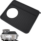 Coffee Mat for Breville 878/881, Espresso Tamper Mat, Food Grade Silicone Non-Slip, 11.42in x 9.53in, Waterproof Heat Resistant, Espresso Tamping Station for Espresso Machine Accessories (Black)