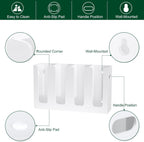 Disposable Coffee Cup Dispenser with Handles, Countertop or Wall Mount Hot/Cold Drink Cup and Lid Holder - Bathroom/Kitchen/Office Acrylic Cup Lid Storage Organizer (4 Compartments, White)