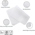 Silicone Dish Drying Mat for Multiple Usage,Easy clean,Eco-friendly,Heat-resistant Silicone Mat for Kitchen Counter or Sink,Refrigerator or Drawer Liner White 3XL 28 inches x 18 inches