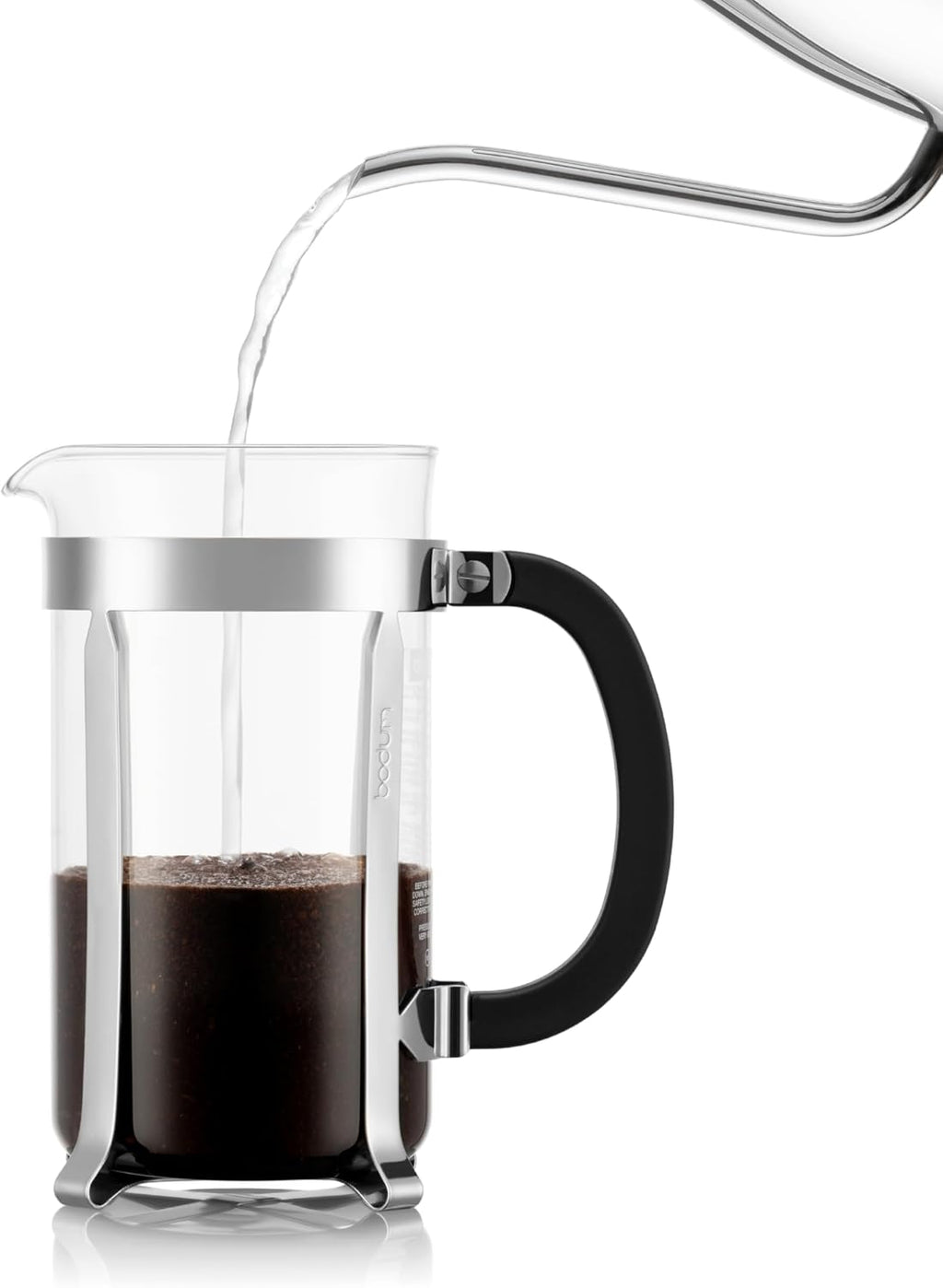 Bodum 34oz Chambord French Press Coffee Maker, High-Heat Borosilicate Glass, Polished Stainless Steel – Made in Portugal