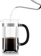 Bodum 34oz Chambord French Press Coffee Maker, High-Heat Borosilicate Glass, Polished Stainless Steel – Made in Portugal