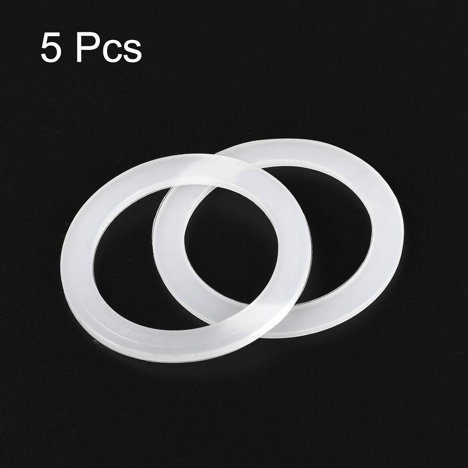 MECCANIXITY Gasket Seal Coffee Maker White Silicone Ring Replacement 38x50x2.2mm for 1-Cup Aluminium Coffee Pot, Pack of 5