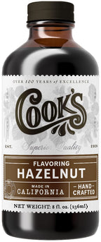 Cook's, Pure Hazelnut Flavor, Perfect for Baking and Cooking, Certified Kosher, Gluten Free, Allergen Free, Vegan, 8 oz