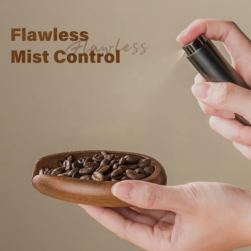 KitchenTour Artisan Coffee Kit - Wooden Dosing Cup + Anti-Static Sprayer + Grind Size Tool-3-in-1 Pro Set: Measure, Spray, Validate