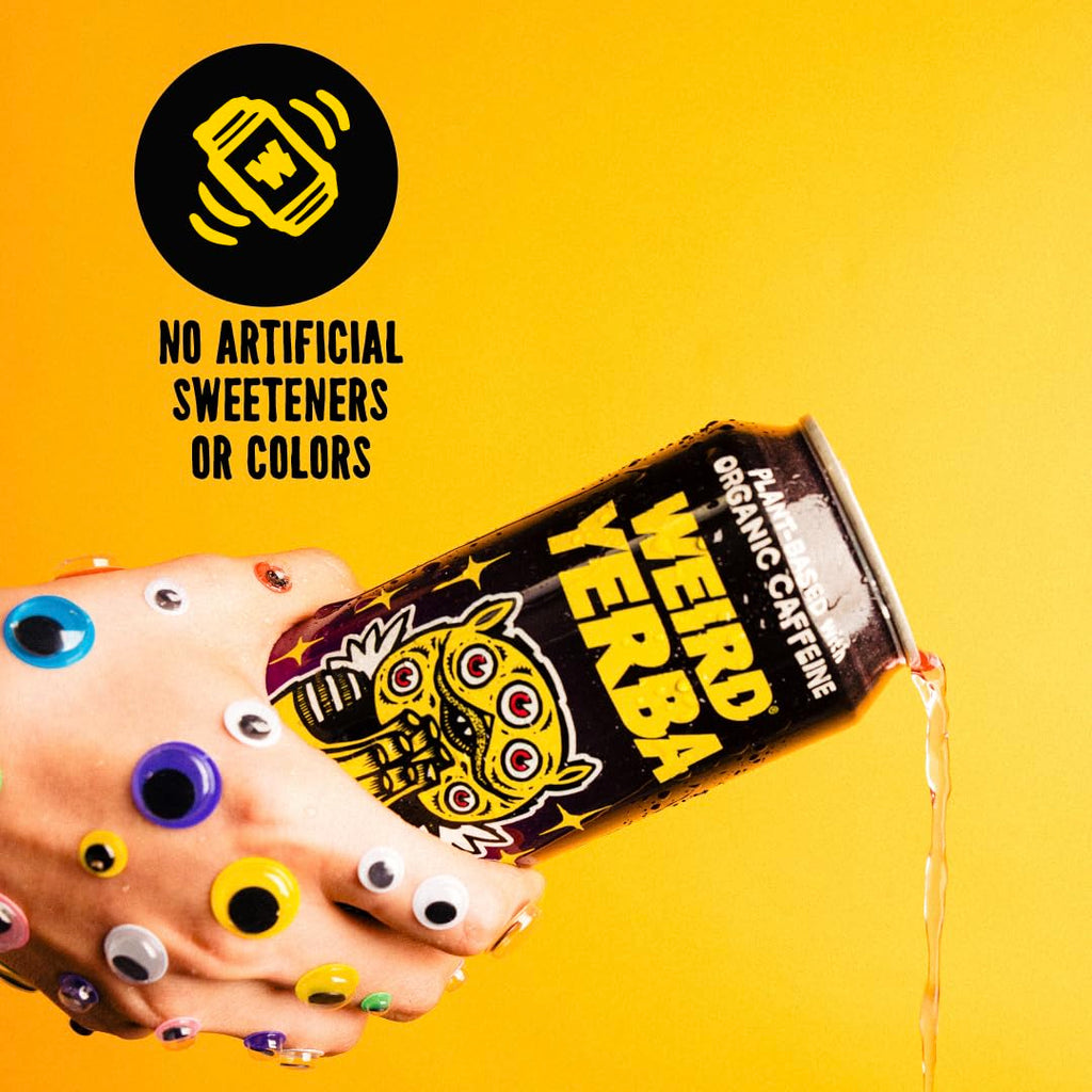 Drink Weird Organic Acai Pomegranate Yerba Mate – 16oz Cans, 160mg Organic Caffeine, Pack of 12 – Antioxidant-Rich Energy Drink Alternative