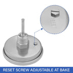 MEASUREMAN Hot Water Thermometer, 3" Dial, 2" Lead-Free Brass Stem, 32-212F/0-100C Range, 2% Accuracy, Adjustable, 1/2" NPT Back Mount