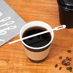 Restaurantware-5.8 Inch Coffee Stirrers, 100 Disposable Coffee Stirring Sticks - Unique Keyhole Design, For Hot And Cold Drinks, White PS Plastic Plastic Stir Sticks, For Coffees and Cocktails,