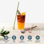 carrotez 9.9" Silicone coffee stirrer, Long Reusable Coffee Spoon for Iced Tea, Multipurpose Beverage Stirring Spoon - Cocoa Brown