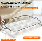 Silicone Muffin Pan, with Metal Reinforced Frame 2.8 Inch Regular Size Silicone Cupcake Pan Nonstick 12 Cups for Baking Homemade Muffins, Cupcakes, Egg Bites 2 Pack Dishwasher Safe BPA Free