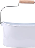 Alpha Living Home Farmhouse 4-Section Galvanized Utensil Caddy - Versatile Organizer for Kitchen, Party & Outdoor Events Rustic Silverware Holder, Cutlery Organizer, Picnic (White)