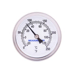 MEASUREMAN Hot Water Bi-Metal Thermometer, 2-1/2" Dial, 1-3/4" Lead-Free Brass Stem, Range 0-250 deg F/-20-120 deg C, 2% Accuracy, Adjustable, 1/2" NPT Back Mount