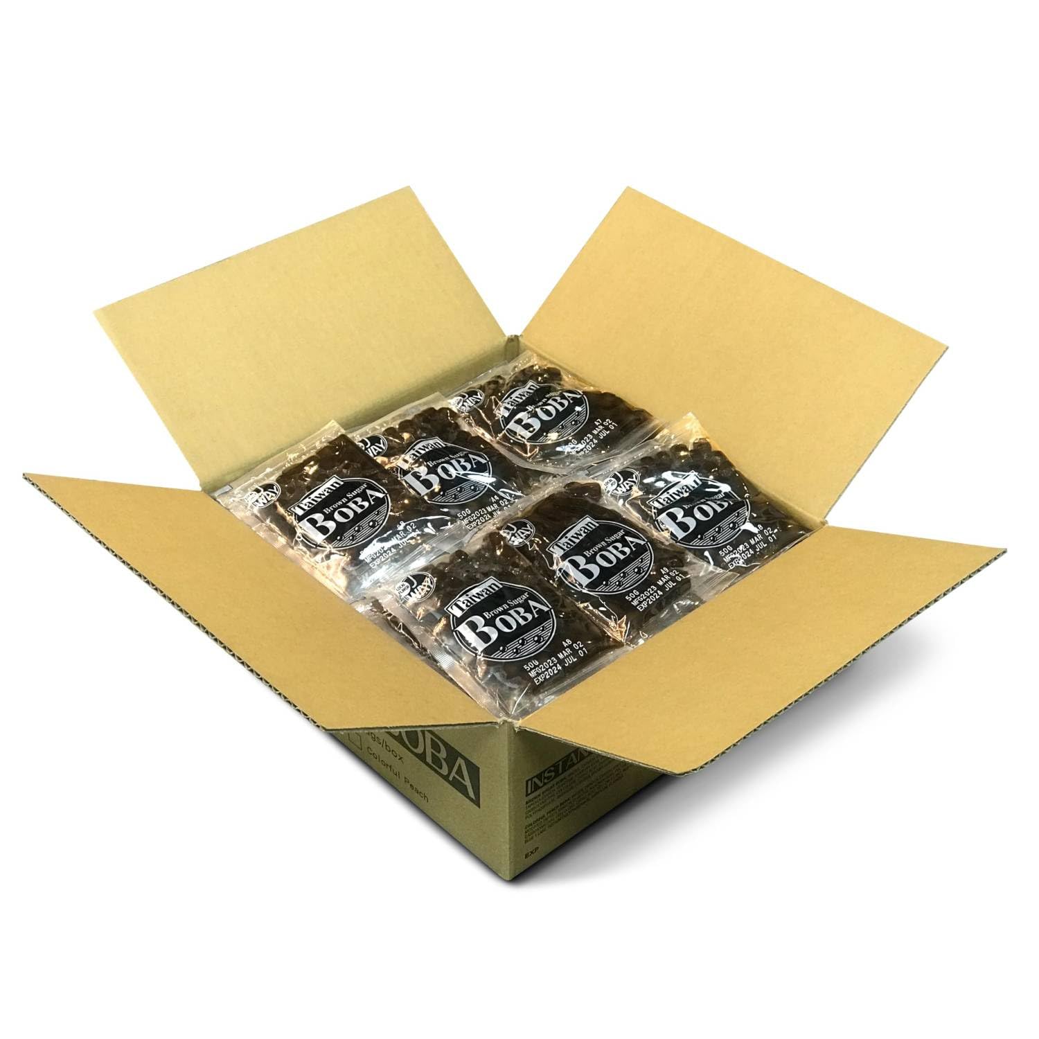 J WAY LOCAL FLAVOR BOBA Authentic Instant Tapioca Boba Pearls Bulk,60 Servings Black for Milk Tea,Smoothies and Desserts,Brown Sugar Flavor (Ready in Just 20 Seconds,No Preservatives,Gluten Free)