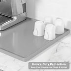 Rnivvi Silicone Coffee Mat, 16" x 24" Waterproof Raised Edge Coffee Bar Mats for Espresso Machine Station Accessories, Heat Resistant Dish Drying Pad for Kitchen Counter, Rubber Bar Decor Pad, Gray