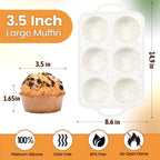 FUNBAKY Jumbo Silicone Muffin Pan with Metal Frame, 3.5 Inch Large Muffin Pans 6 Cups 2 Pack Confetti