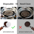 watchget 55mm Espresso Paper Filters - 100 Pcs Unbleached Coffee Filter Papers, Compatible with 58mm Bottom Portafilter Baskets and Espresso Machine Handles