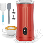 Electric Milk Frother, 4-in-1 Milk Steamer and Frother, 8.1oz/240ml Automatic Warm and Cold Foam Maker, Auto Shut-Off Frother for Coffee, Latte, Cappuccino, Macchiato(Rose)