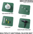 Silicone Dish Drying Mat for Multiple Usage,Easy clean,Eco-friendly,Heat-resistant Silicone Mat for Kitchen Counter or Sink,Refrigerator or Drawer Liner Green 2XL 24 inches x 18 inches