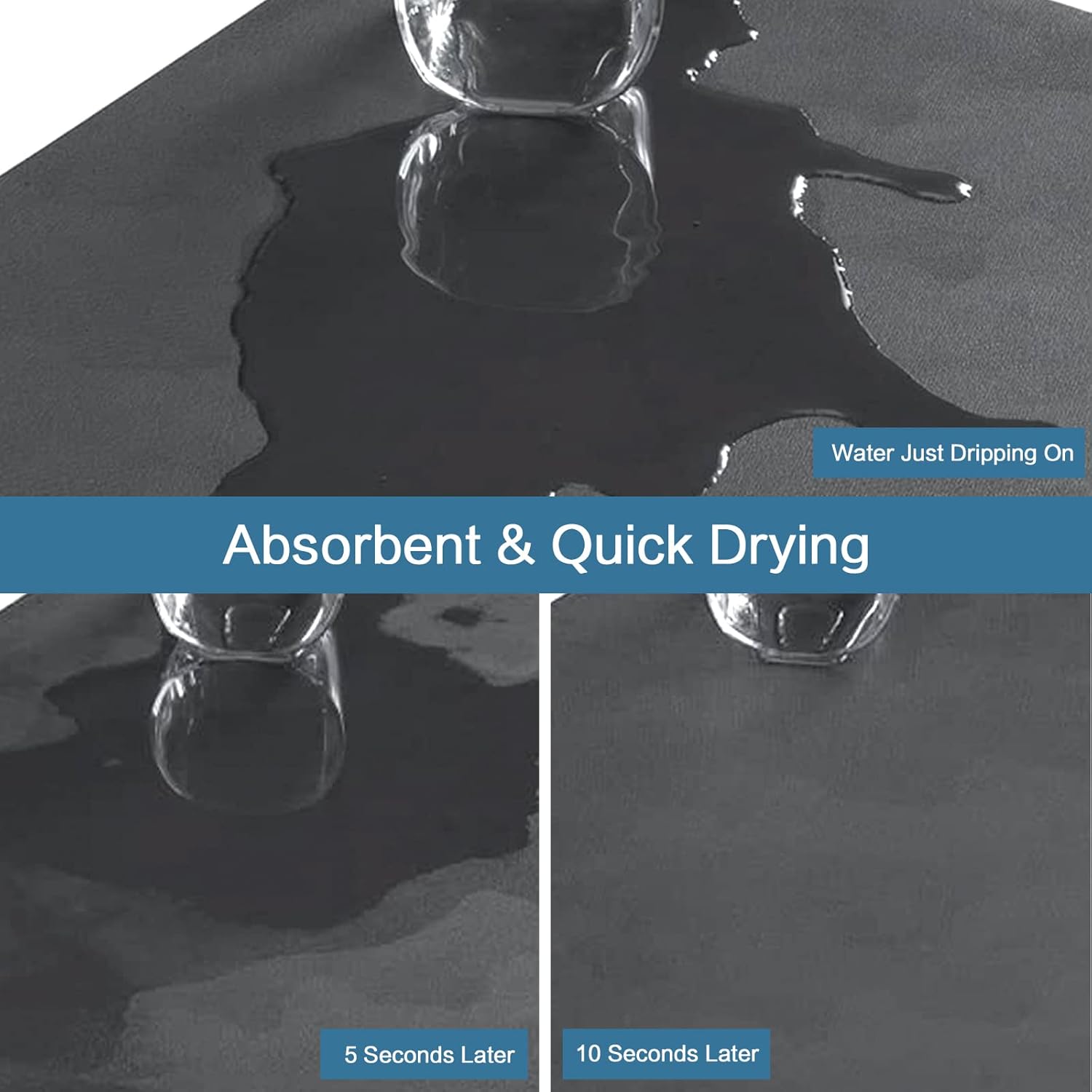 Gray Dish Drying Mat 16''x24'', Absorbent Anti Spill Bar Mat for Kitchen Counter, Fits Under Coffee Maker & Espresso Machine