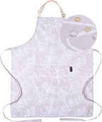 Premium Adjustable Cooking Aprons for Women with Pockets| Poly-Cotton Waterproof Kitchen Apron| Cute Floral Design, Long Ties