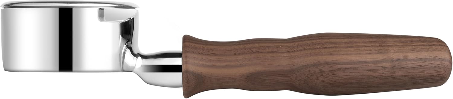 LILQ 58mm Bottomless Naked 2 Ears Portafilter Compatible with Gaggia Machines– Includes 18–20g Basket (Walnut, 58mm For Gaggia)