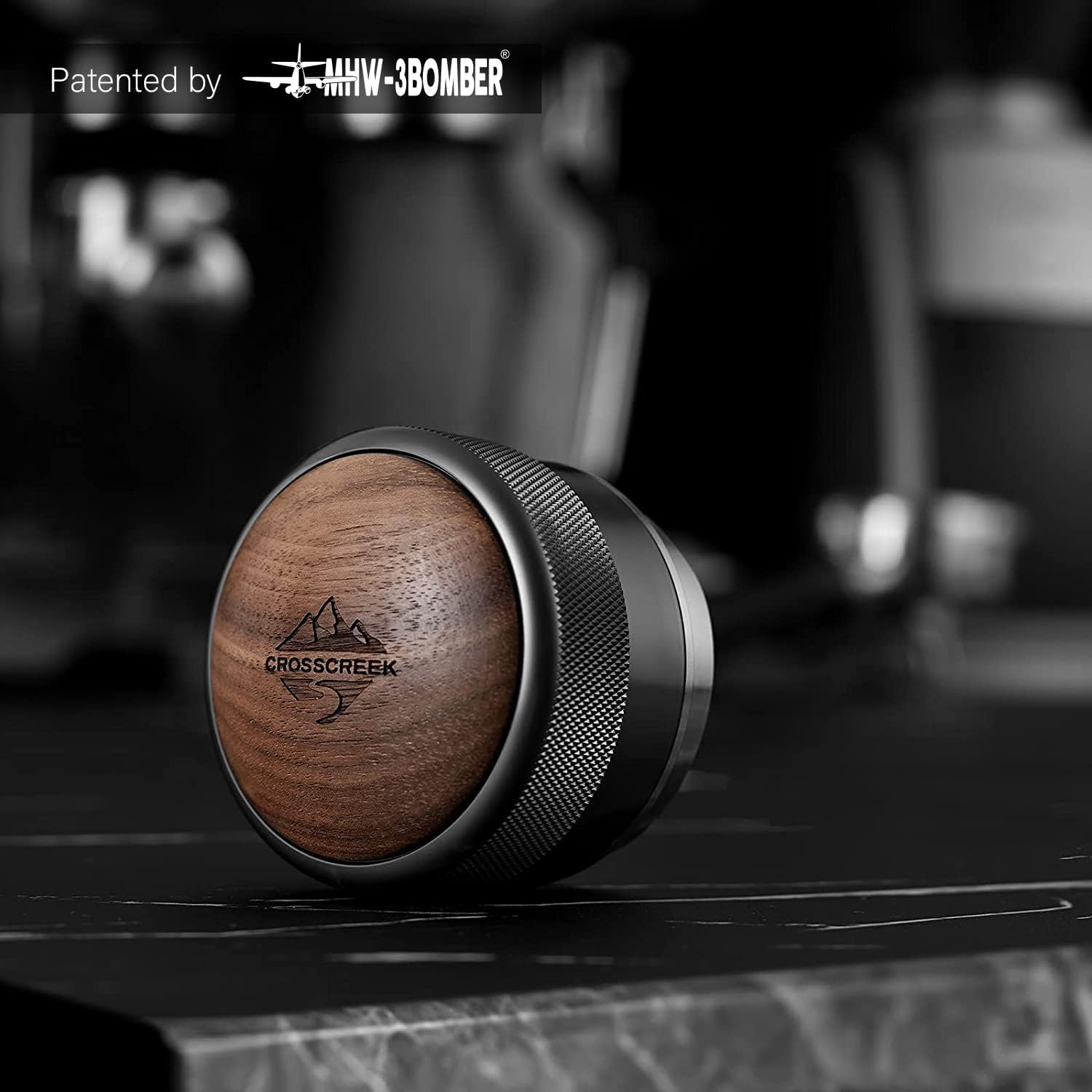 CrossCreek 58mm Espresso Distributor | Adjustable Depth Fits All 58mm Espresso Portafilter | Breville/Rancilio/La Marzocco | Stainless Steel & Walnut Distribution Tools | Espresso Machine Accessories