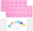 Silicone Lollipop Molds Candy Molds Silicone Sucker Molds Hard Candy Mold & 8 Rounds Nonstick Lollipop Mold With 20 Sticks for Candies,Bread,Jellies,Chocolate,Etc C