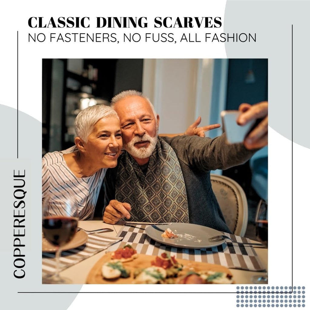 Adult Bib Scarf - Dignified Alternative to Bibs | Washable and Reusable Clothing Protectors for Eating