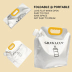 10 Pack Disposable Coffee Dispensers with Handle Coffee Box Cold Hot Beverage Dispenser COFFEE Carrier with Handle Take Out Camping Water Storage Containers Water Bag for Hiking (88oz) (Yellow)