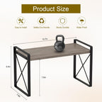 Giikin Kitchen Countertop Organizer, Wood Desk Shelf Riser, Gray Spice Rack for Kitchen Counter, Countertop, Cabinet (15.7 Inches, Gray)