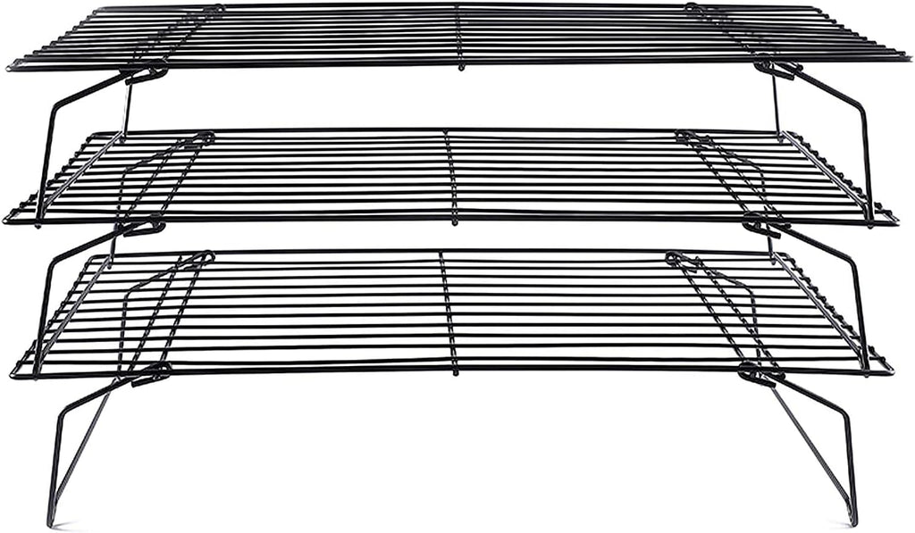 Cooling Rack, 3-Tier Stainless Steel Stackable Baking Cooking Cooling Racks for Cooling Roasting Grilling, Collapsible & Heavy Duty, Oven & Dishwasher Safe